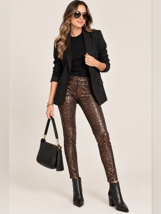 Banana Republic Denim - Banana Republic Mid Rise Skinny Stretch Jeans Metallic Leopard sz 29/8 NWT $129